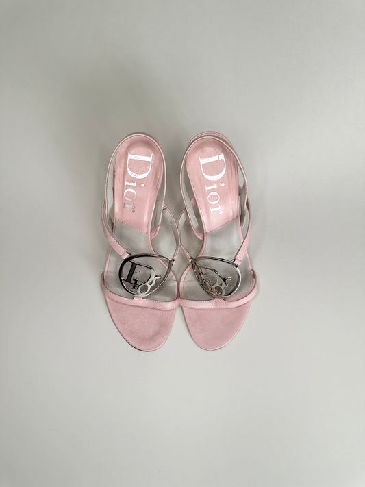 Dior Pink Logo Sandals 35