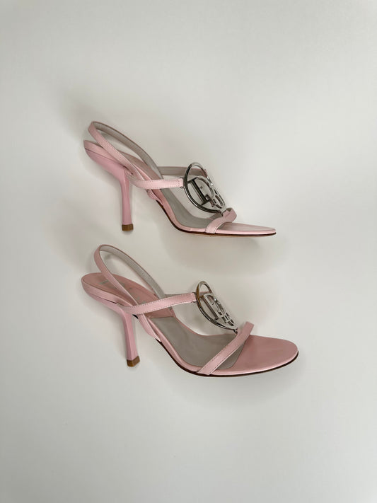 Dior Pink Logo Sandals 35