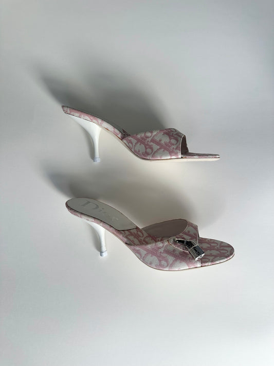 Dior Pink Trotter Lock/Key Sandals 37.5