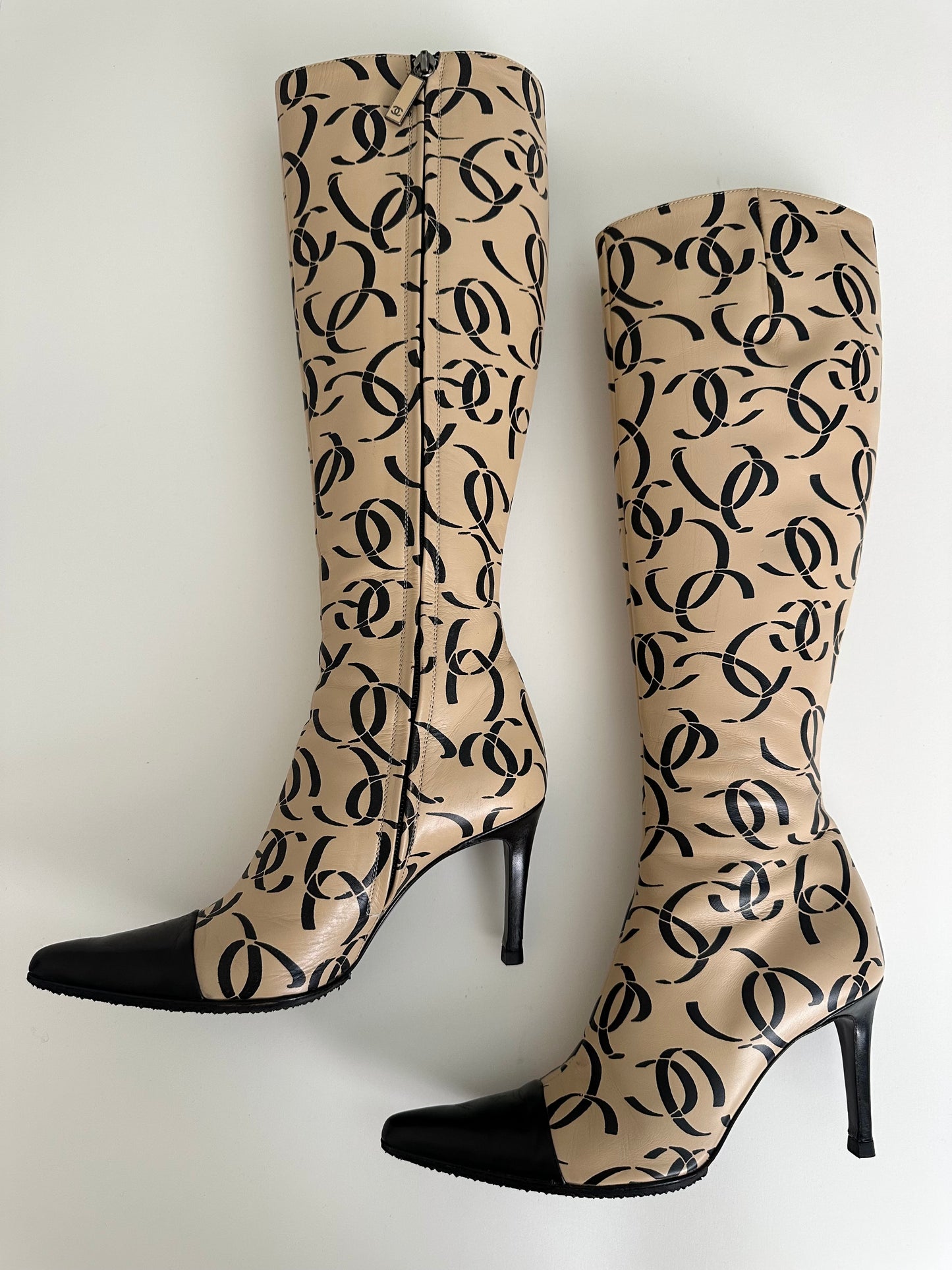 Chanel 2000 Logo Runway Boots 35.5