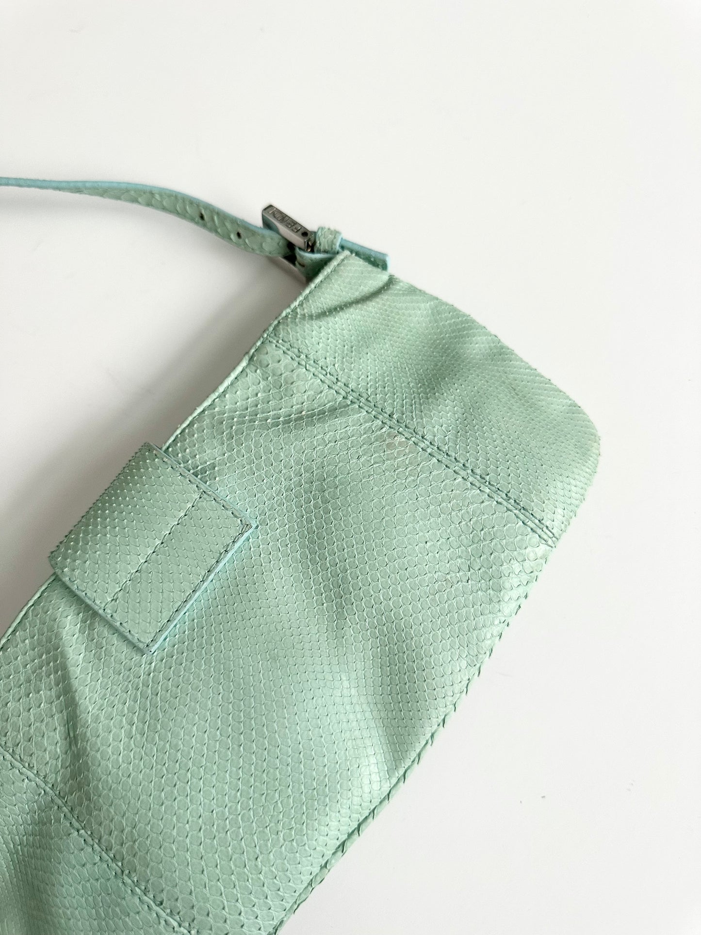 Fendi Light Blue Python Leather Bag