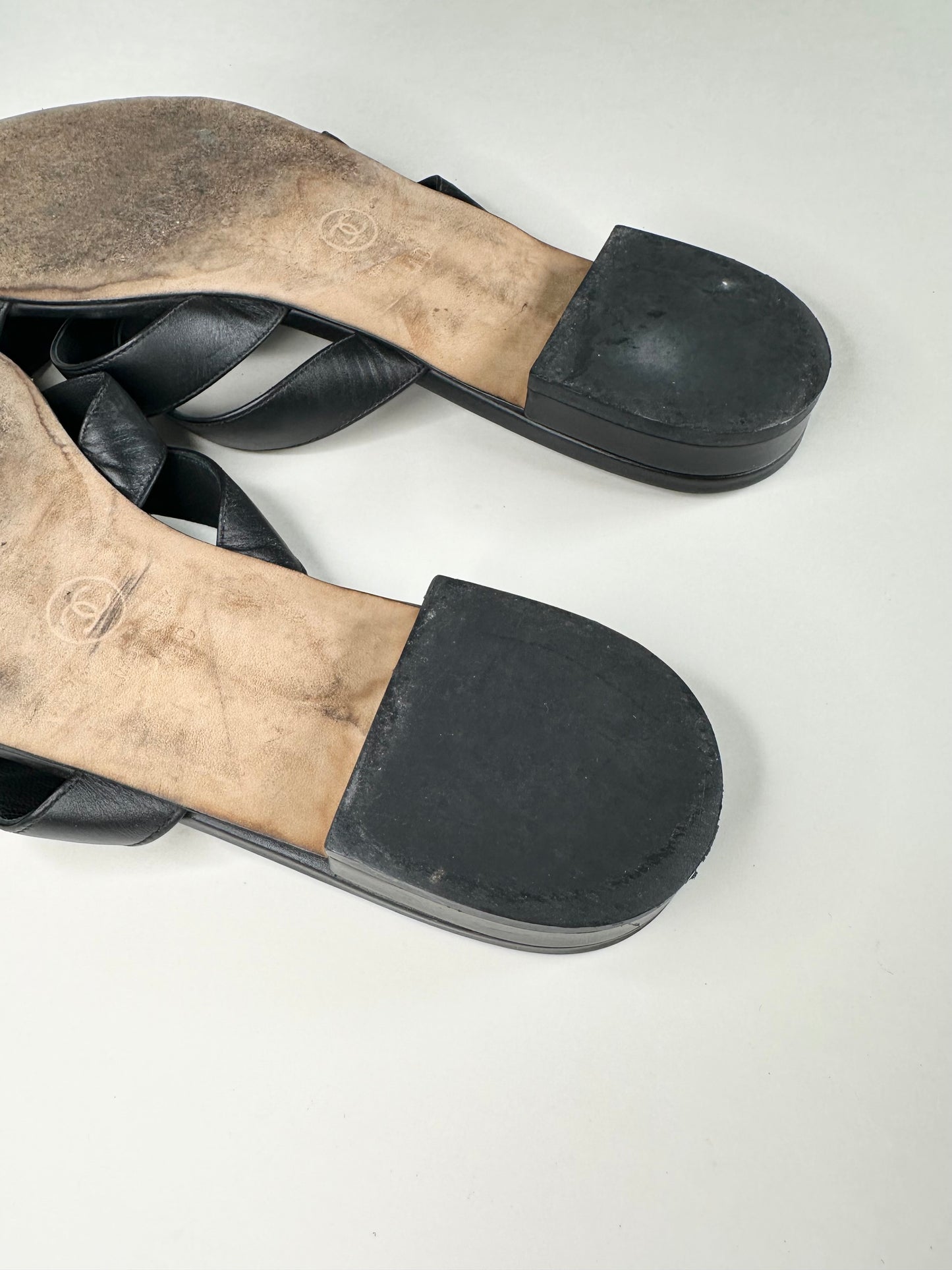 Chanel Black Turnlock Sandals 41