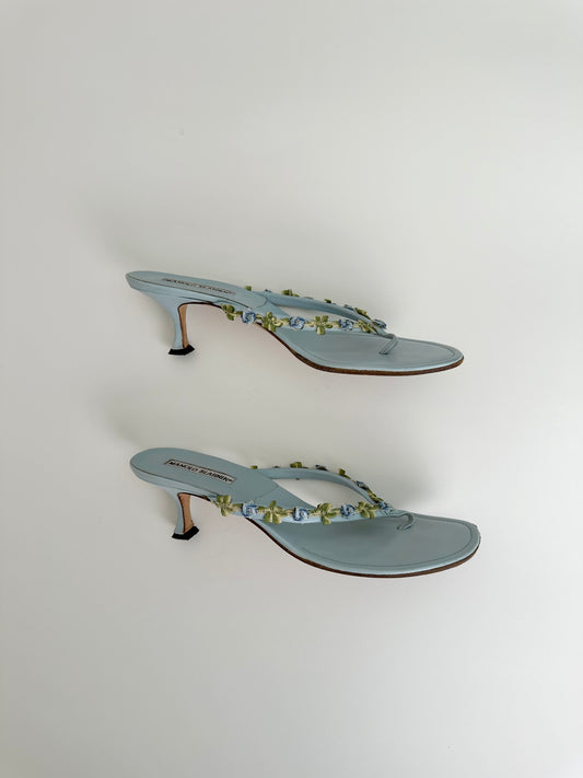 Manolo Blahnik Blue Sandals 40.5