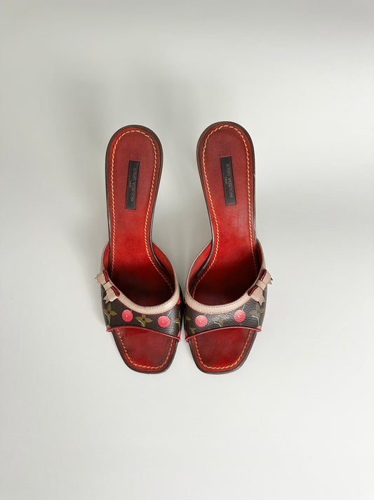 Louis Vuitton Monogram Cerise Sandals 39