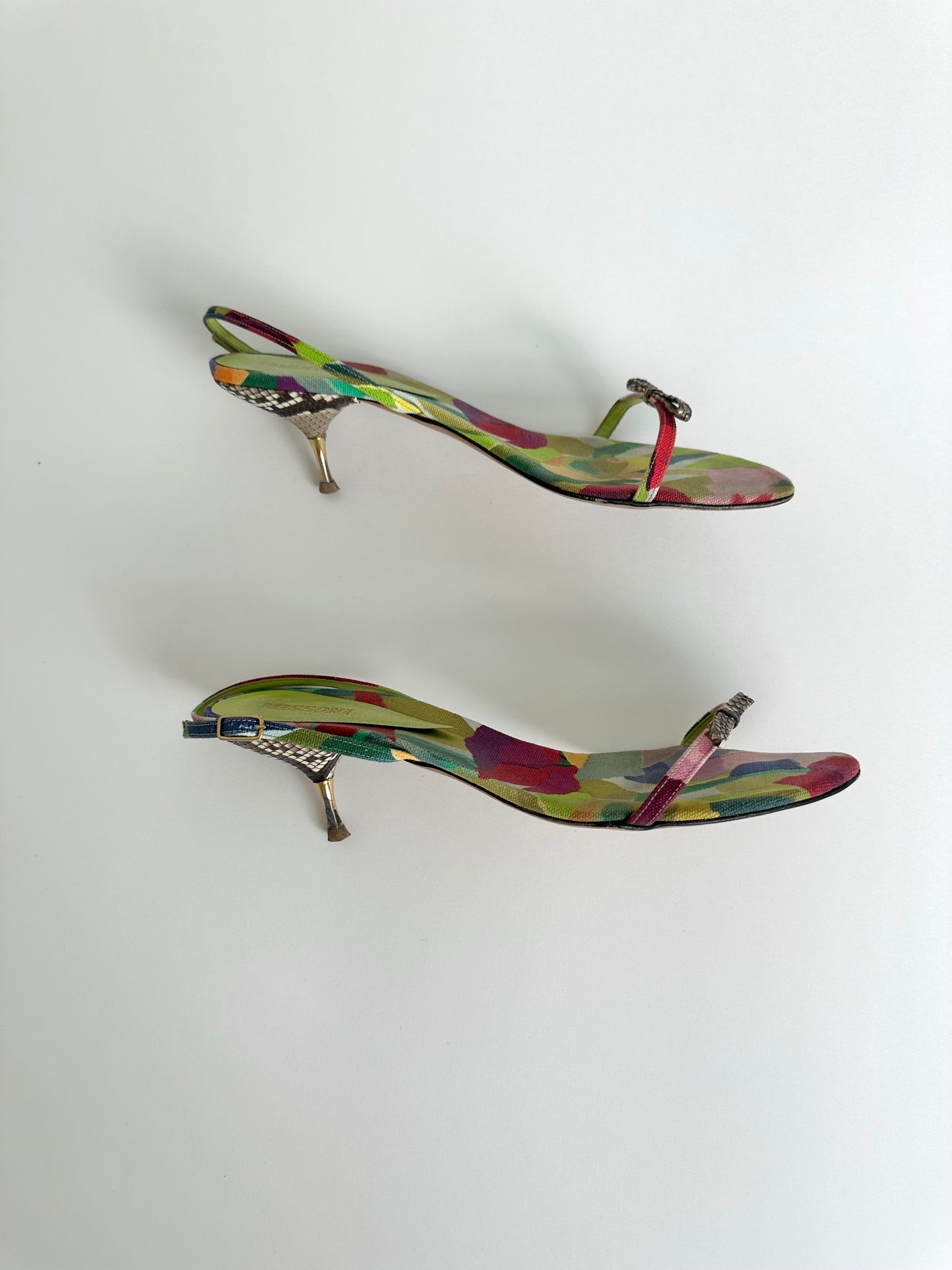 Moschino Multicolor Snakeskin Sandals 40