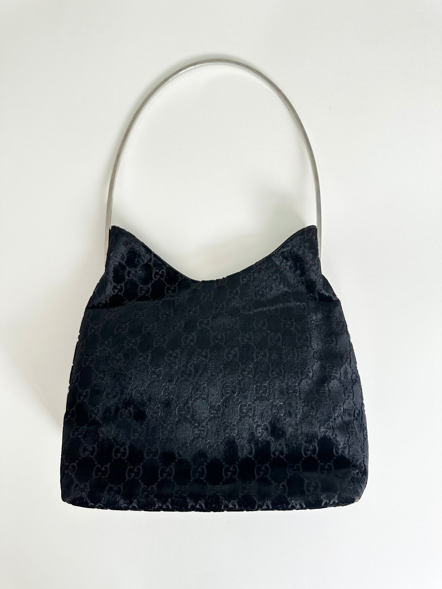 Gucci F/W 1997 Black Velvet Monogram Bag
