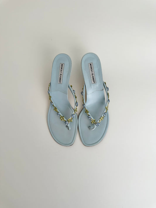Manolo Blahnik Blue Sandals 40.5