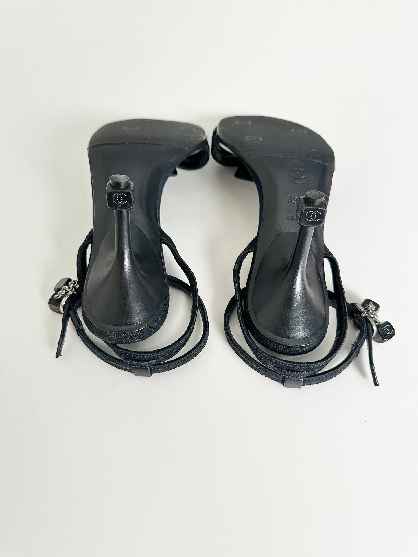 Chanel Dice Ankle Strap Sandals 35.5