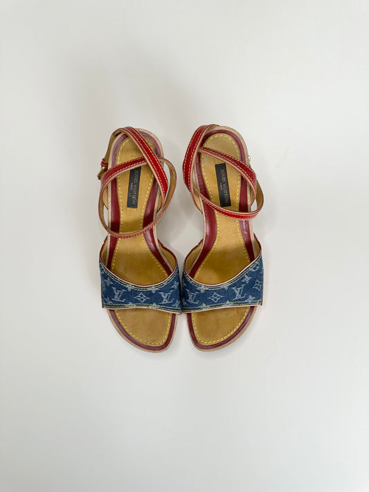 Louis Vuitton Denim Sandals 36