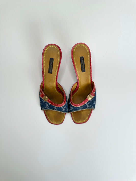 Louis Vuitton Denim Sandals 37