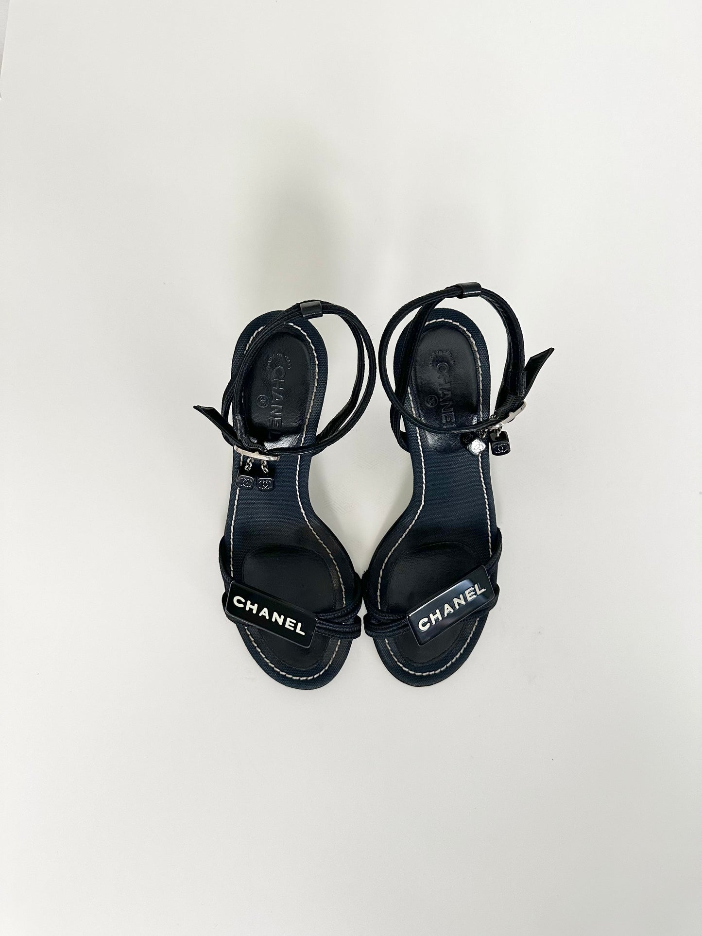 Chanel Dice Ankle Strap Sandals 35.5