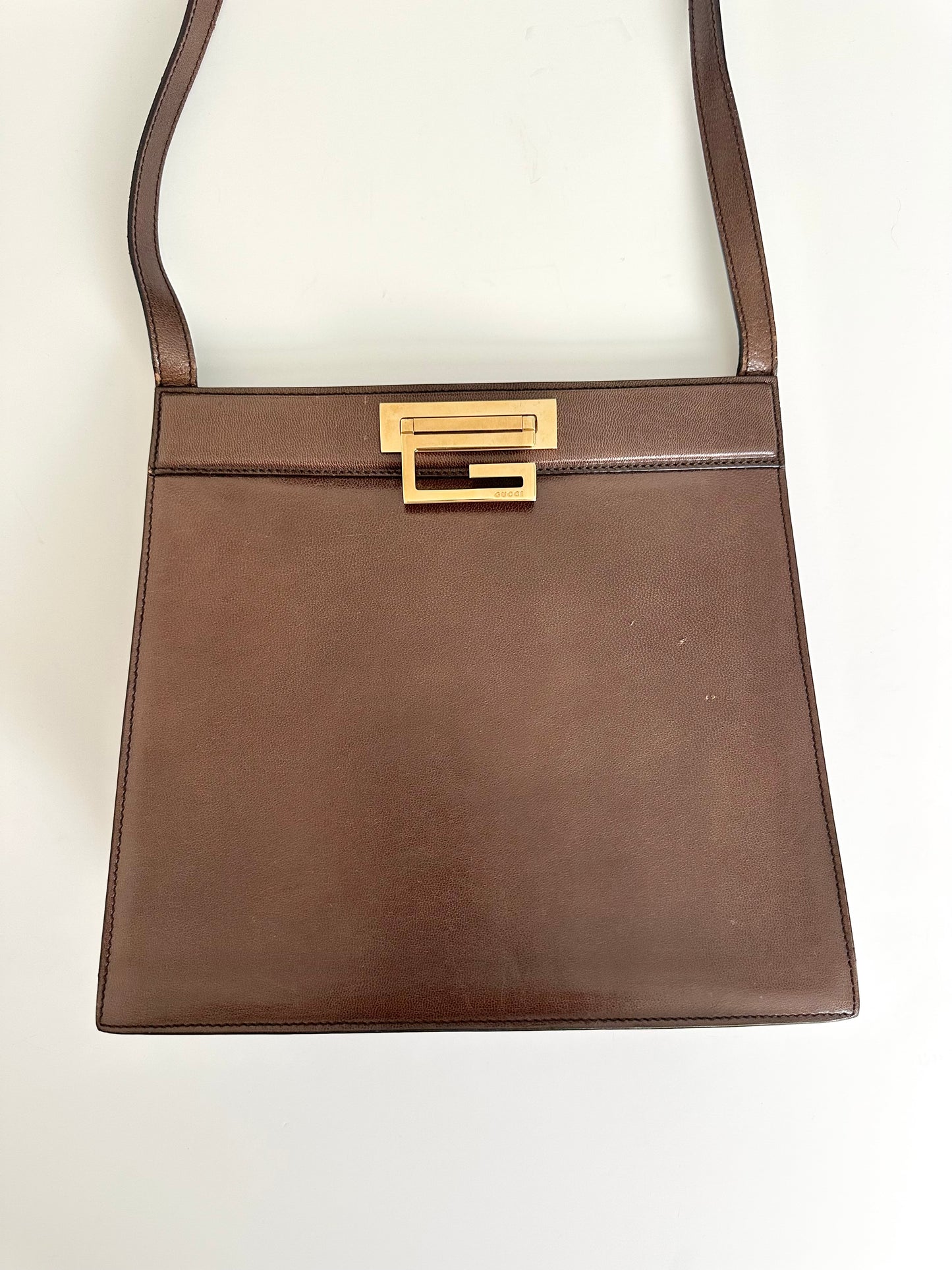 Gucci Brown Leather G Lock Bag