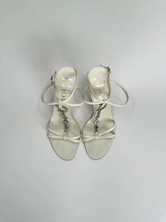 Dior Ivory Logo Strap Sandals 35.5
