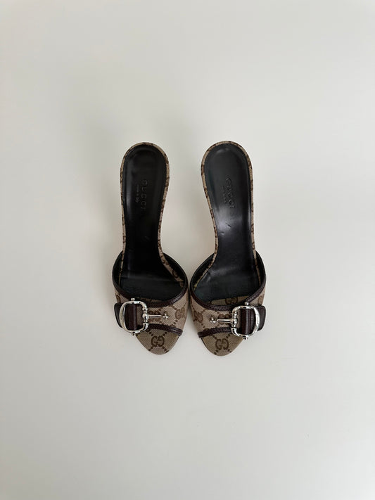 Gucci Brown Horsebit Sandals 36.5
