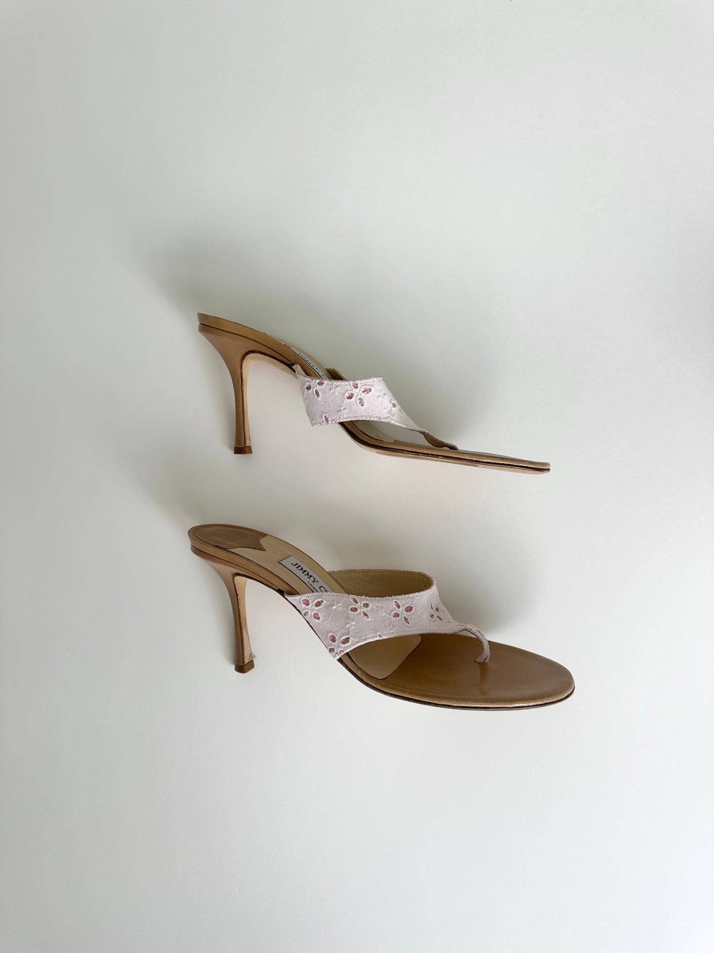 Jimmy Choo Pink Eyelet Thongs 39.5