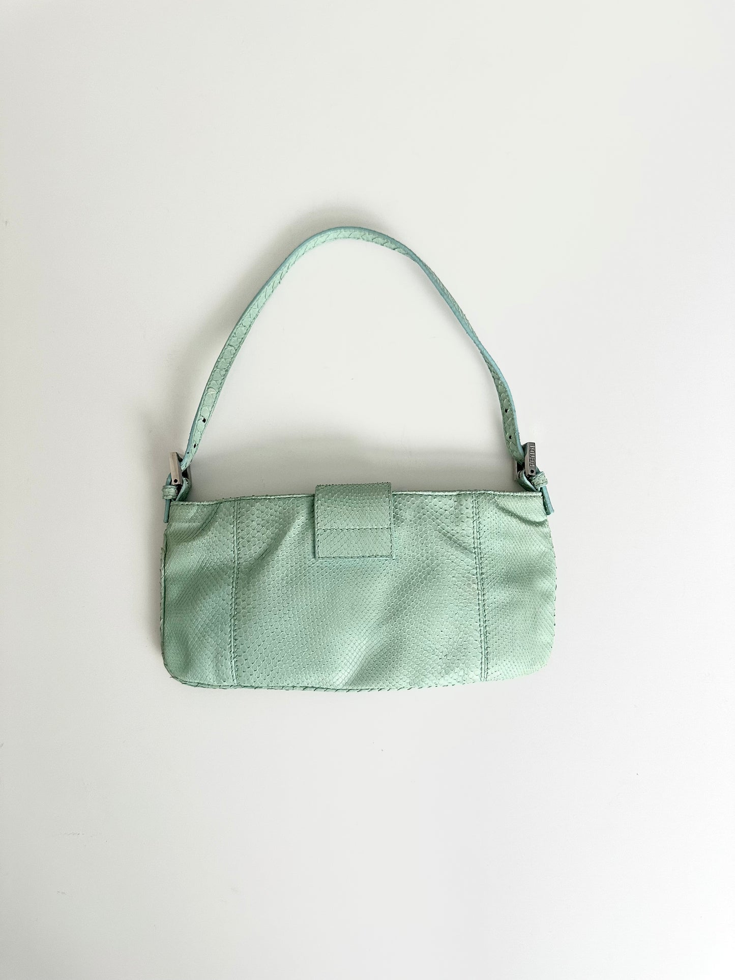 Fendi Light Blue Python Leather Bag