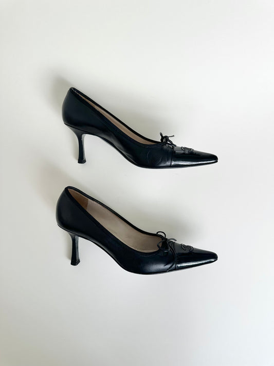 Chanel Black Logo Pumps 39