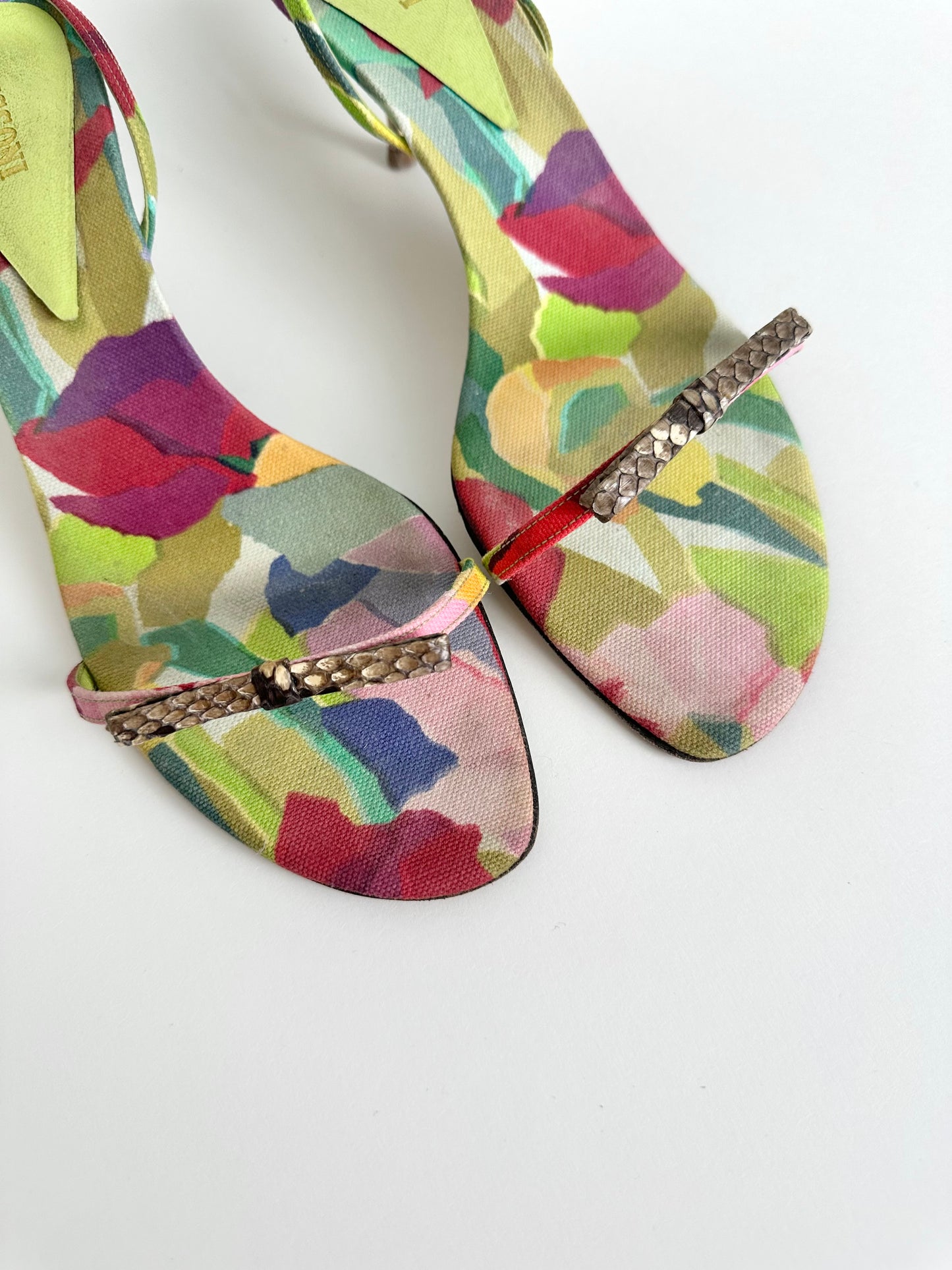 Moschino Multicolor Snakeskin Sandals 40