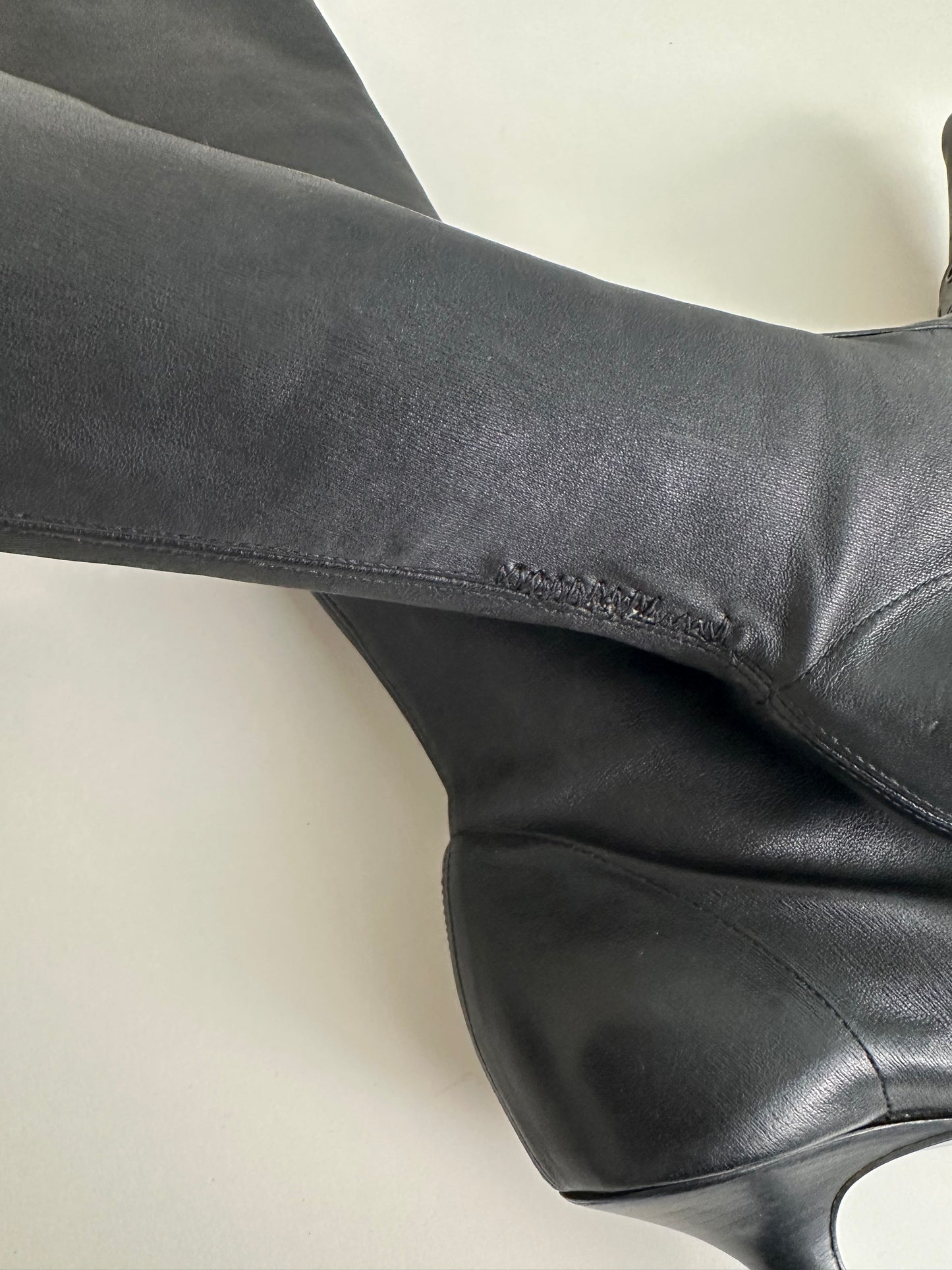 Dior Black Leather Sock Boots 36
