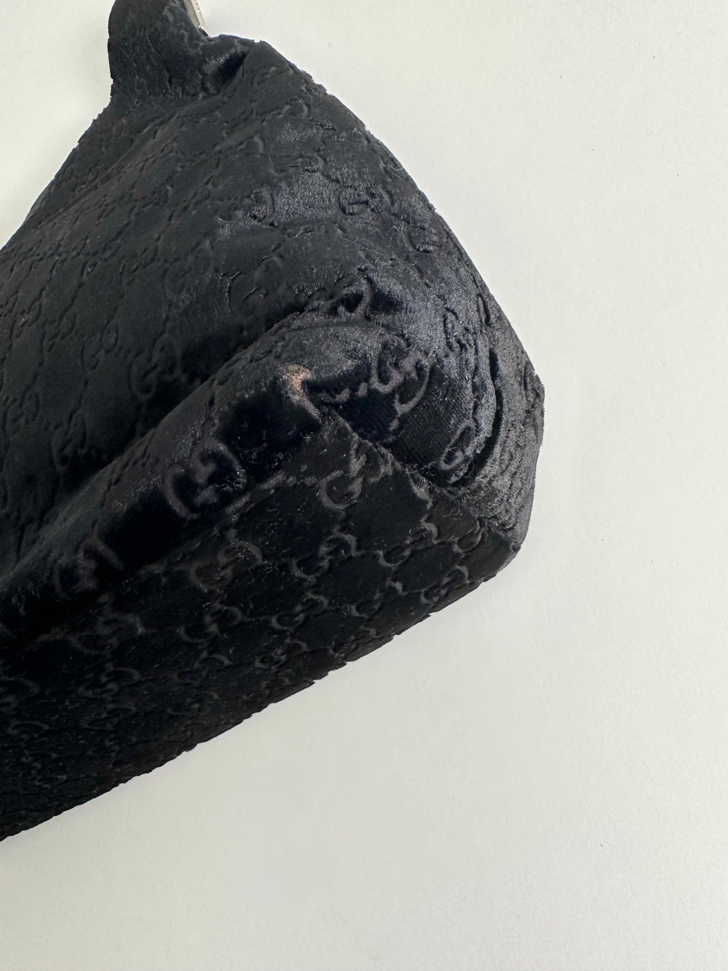 Gucci F/W 1997 Black Velvet Monogram Bag