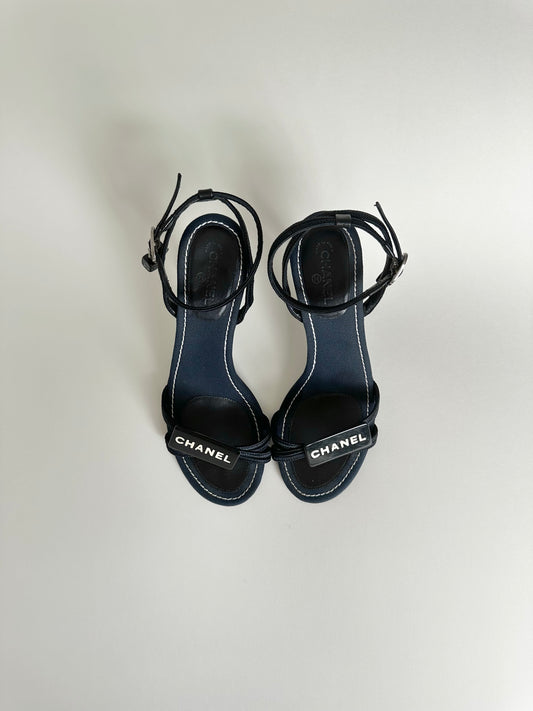 Chanel Dice Ankle Strap Sandals 37