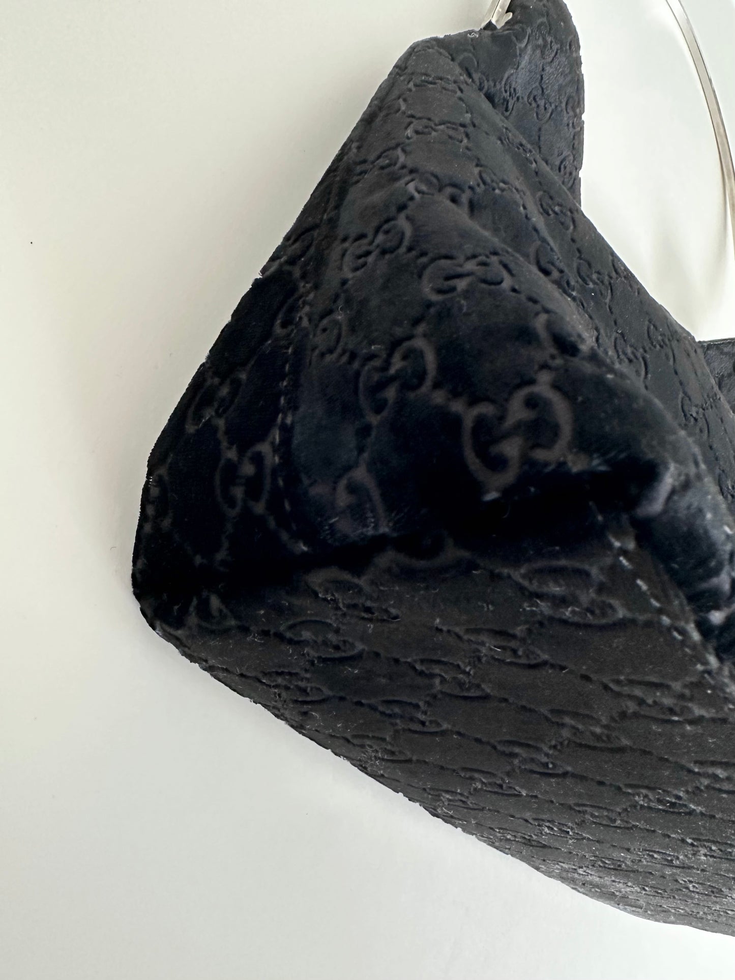 Gucci F/W 1997 Black Velvet Monogram Bag