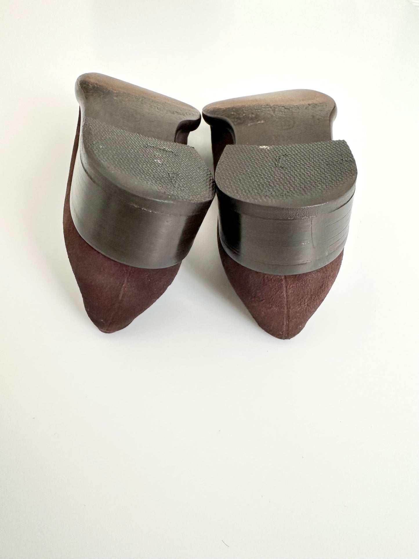 Chanel Brown Suede Logo Loafers 39.5