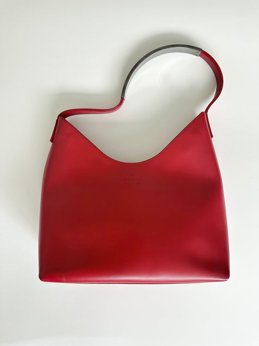 Gucci Red Leather Shoulder Bag