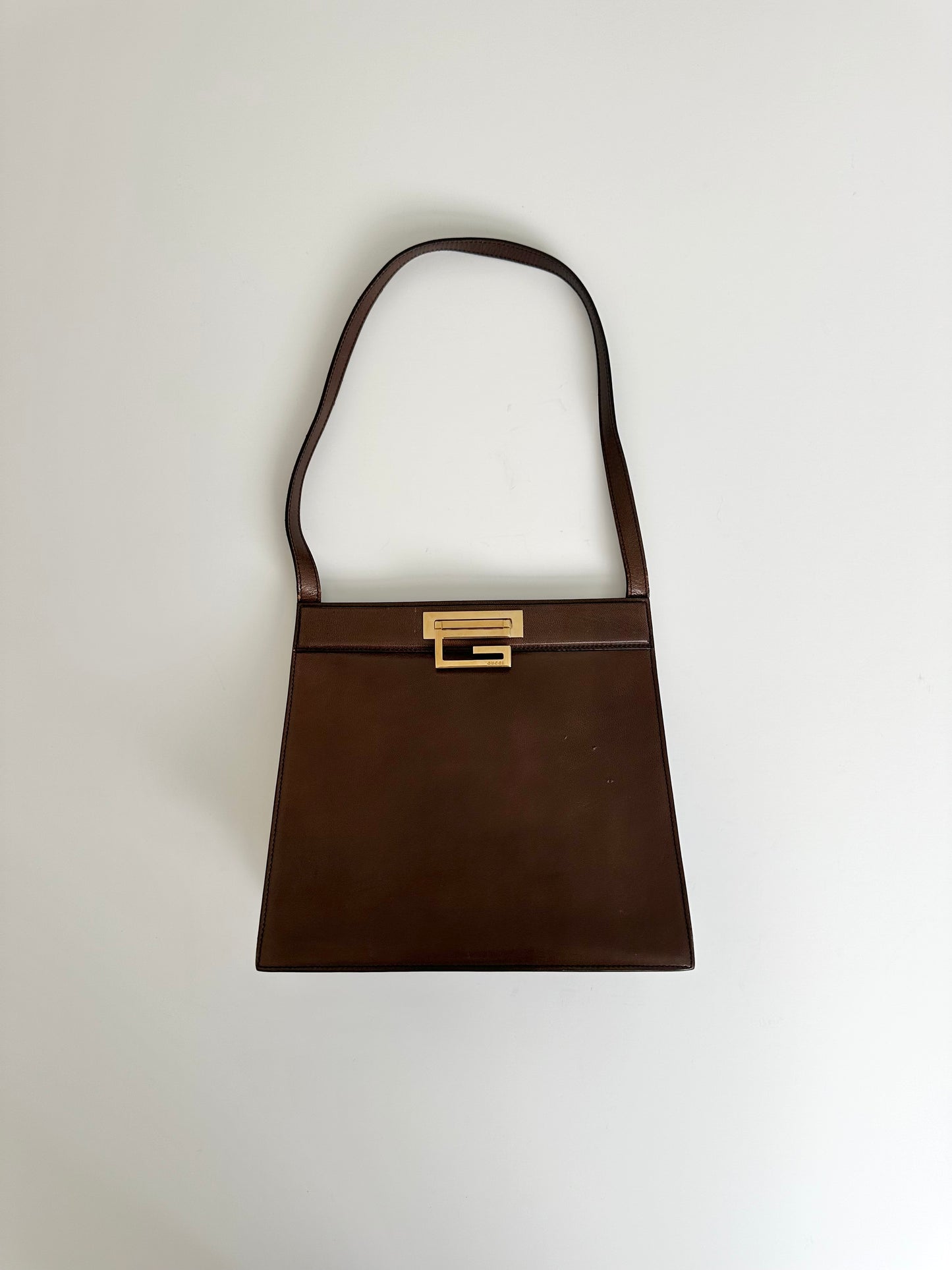 Gucci Brown Leather G Lock Bag