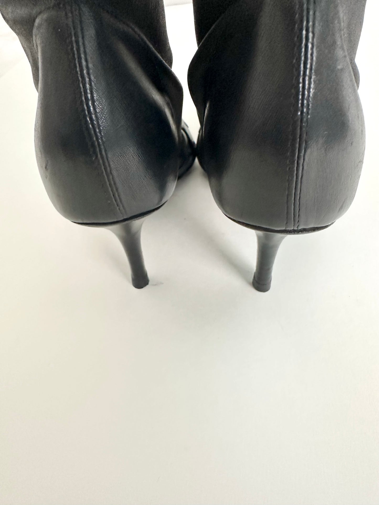 Dior Black Leather Sock Boots 36