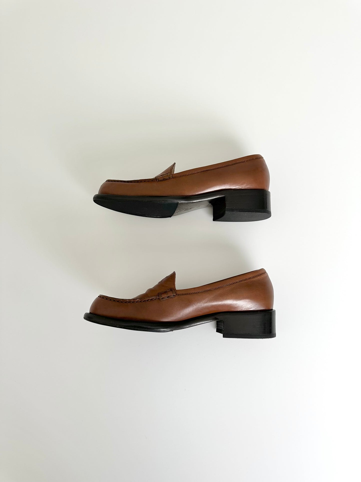 Chanel Light Brown Leather Loafers 38