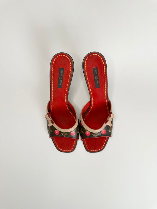 Louis Vuitton Murakami Cerise Sandals 38