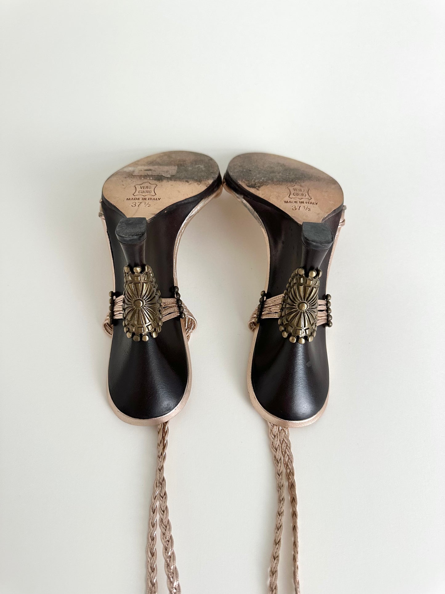 Jimmy Choo Rose Gold Geisha Wedges 37.5