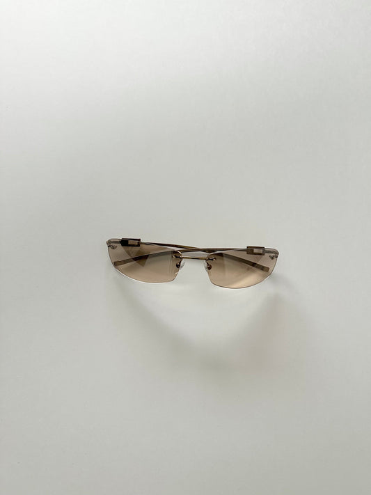 Gucci Rimless Rhinestone Logo Sunglasses