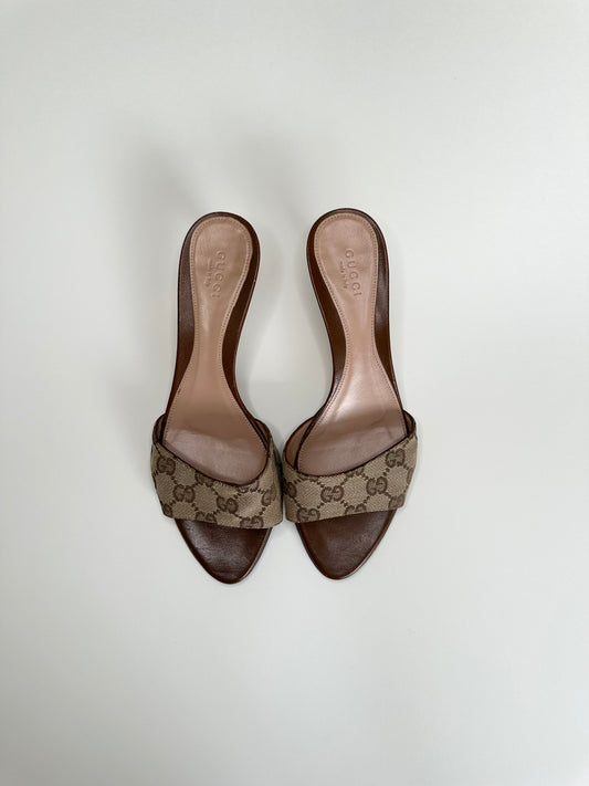 Gucci Monogram Bamboo Sandals 36.5