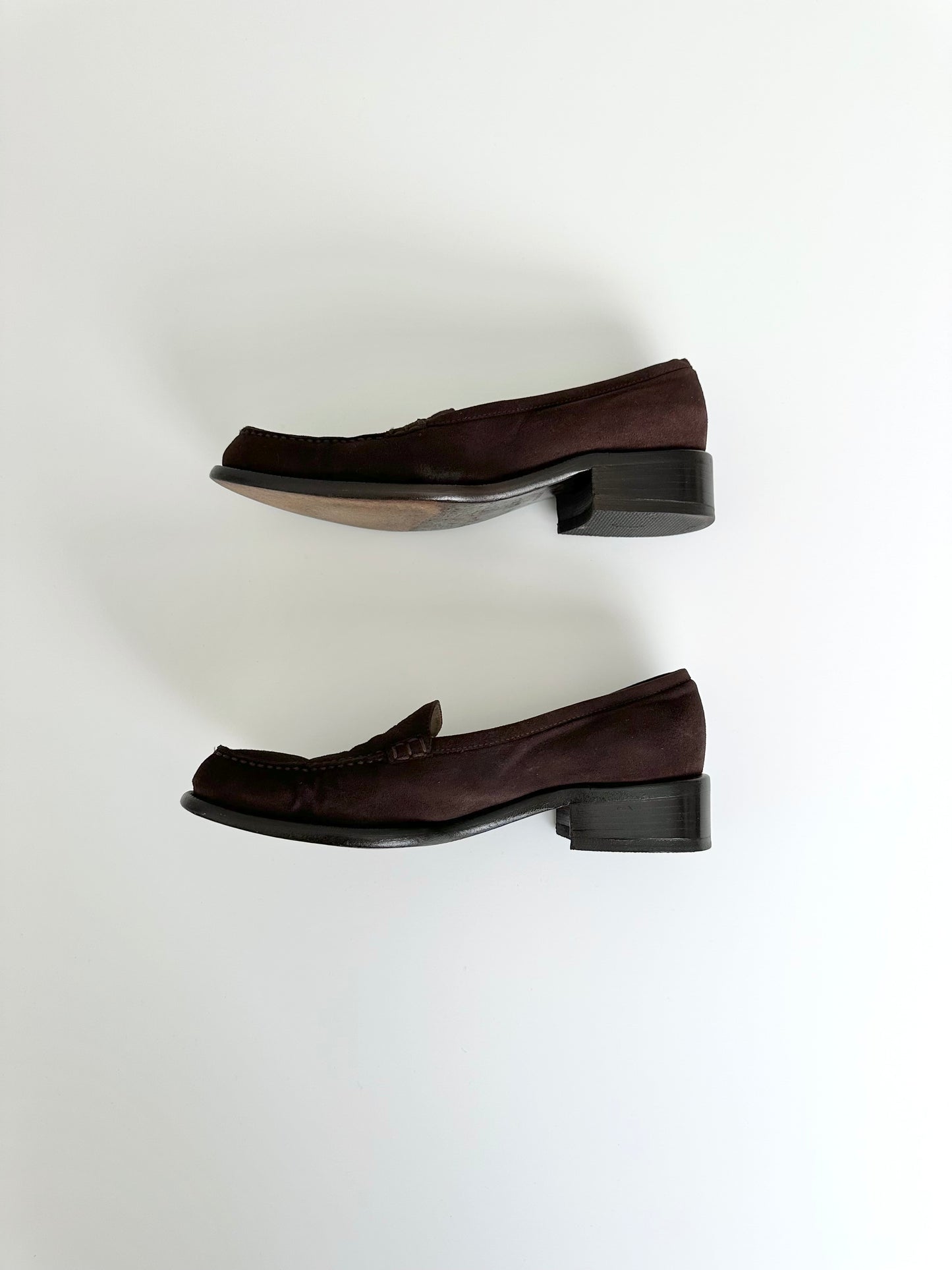 Chanel Brown Suede Logo Loafers 39.5