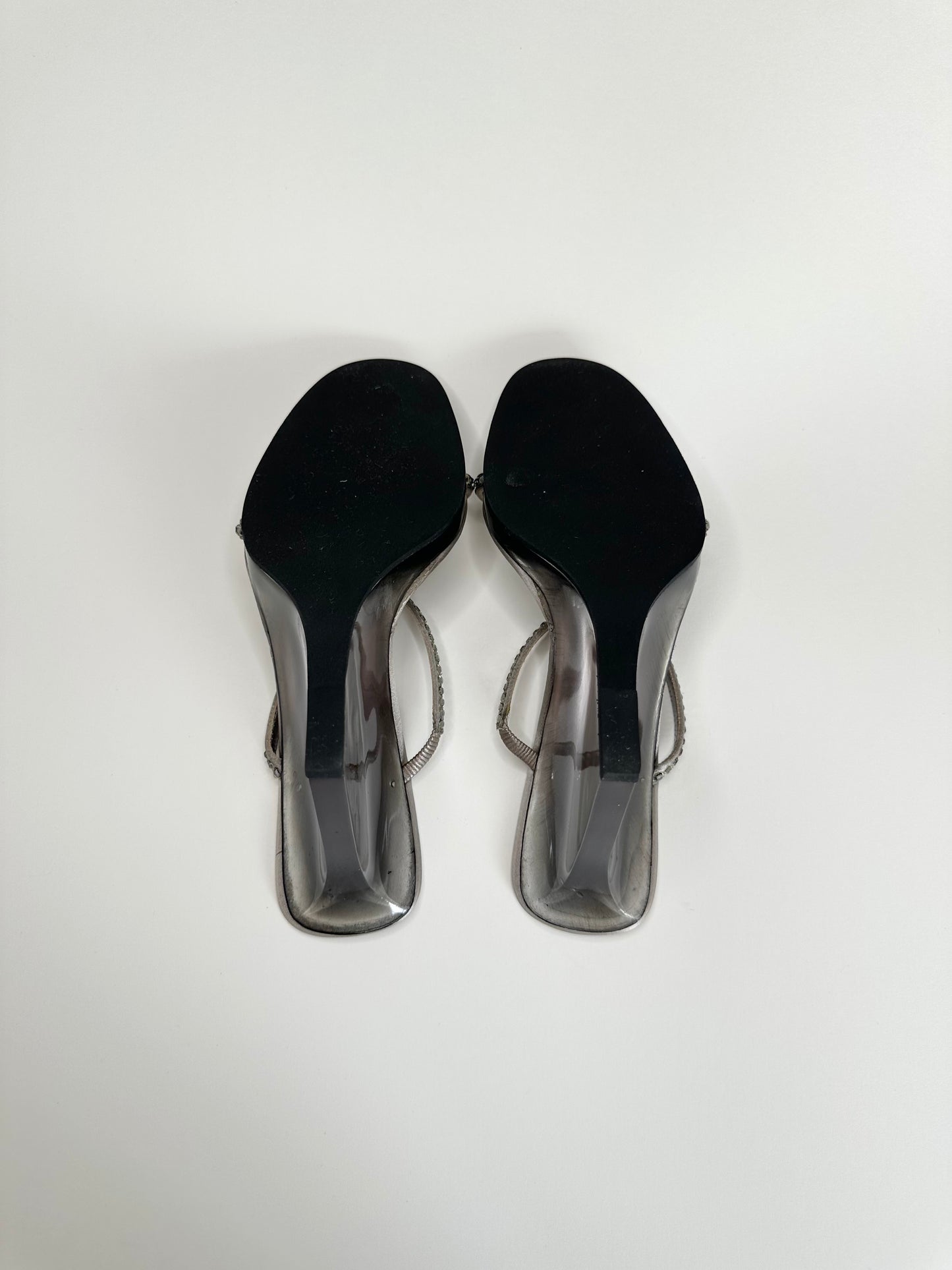 Gucci SS1998 Silver Lucite Wedges 36.5