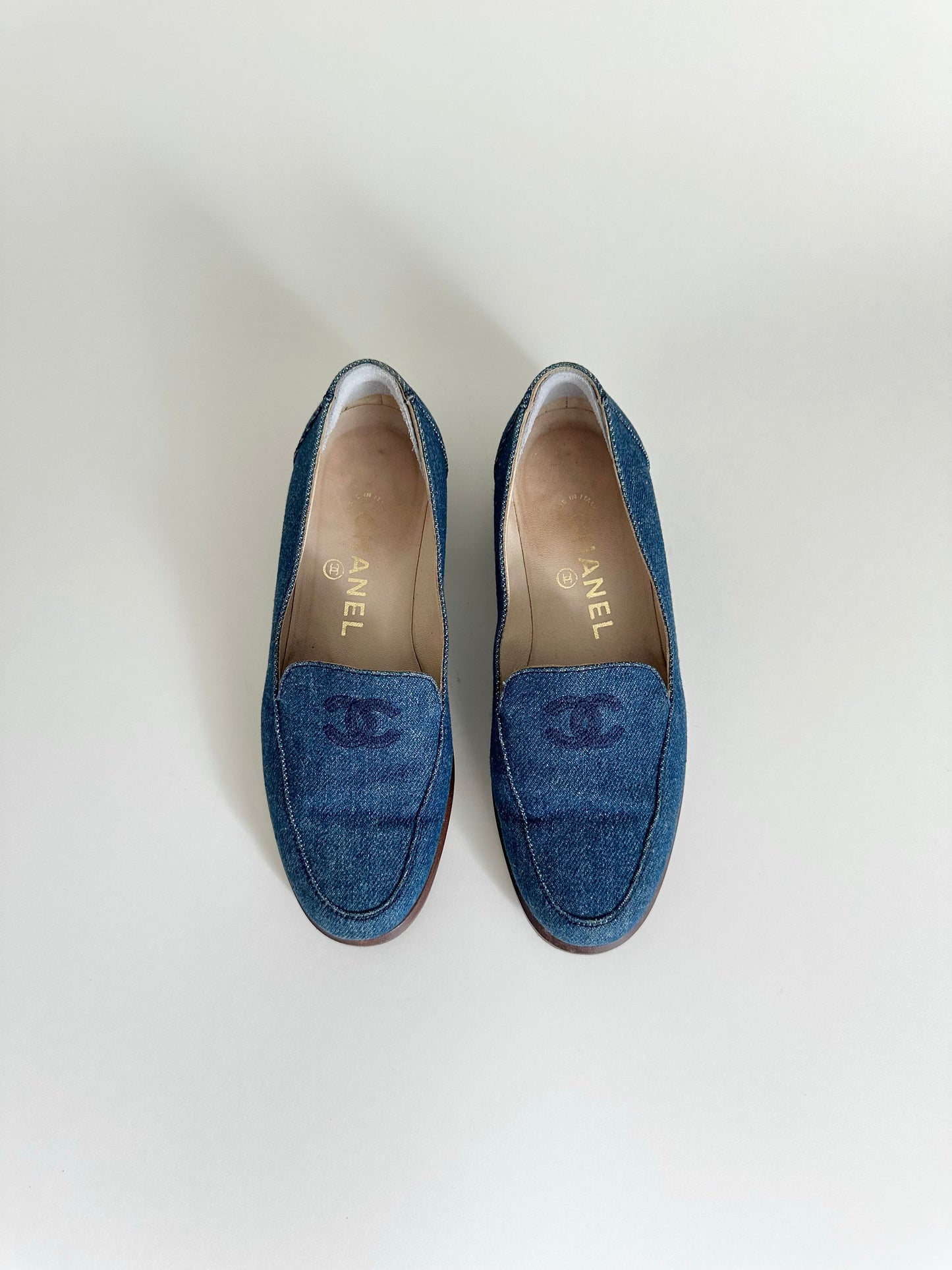 Chanel Denim Loafers 35