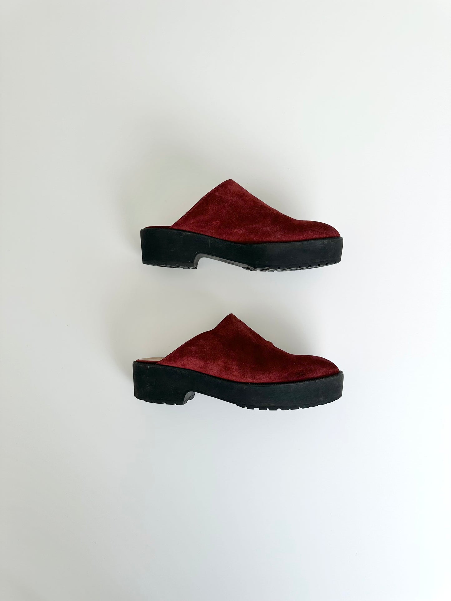 Chanel Red Suede Clogs 36