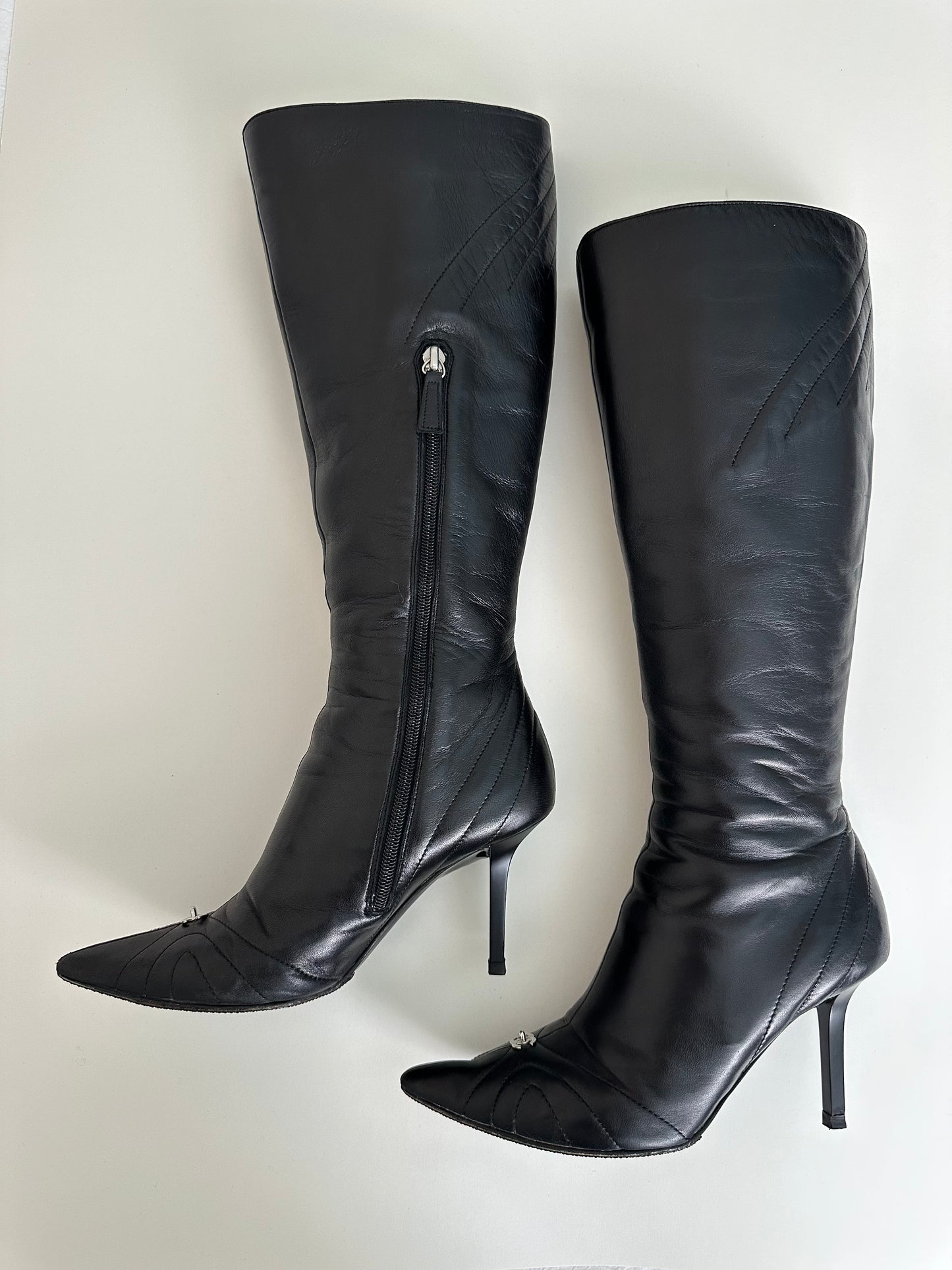 Chanel Black Turnlock Boots 37.5