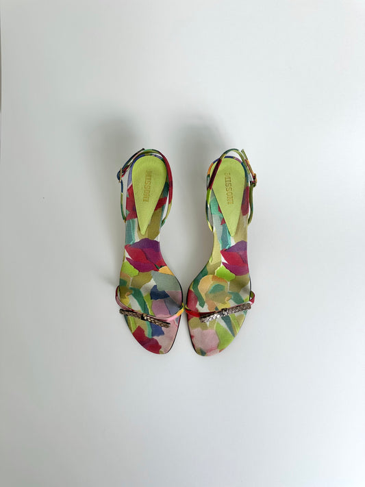 Moschino Multicolor Snakeskin Sandals 40