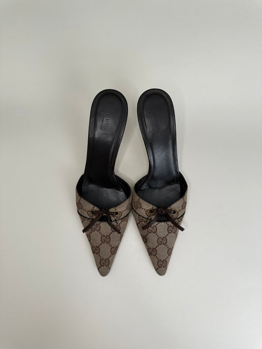 Gucci Monogram Mules US 7.5