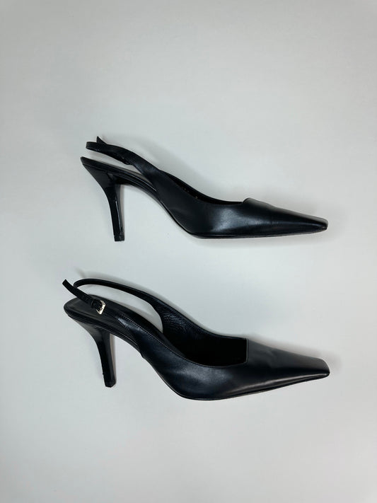 Gucci Black Square Toe Slingbacks 36