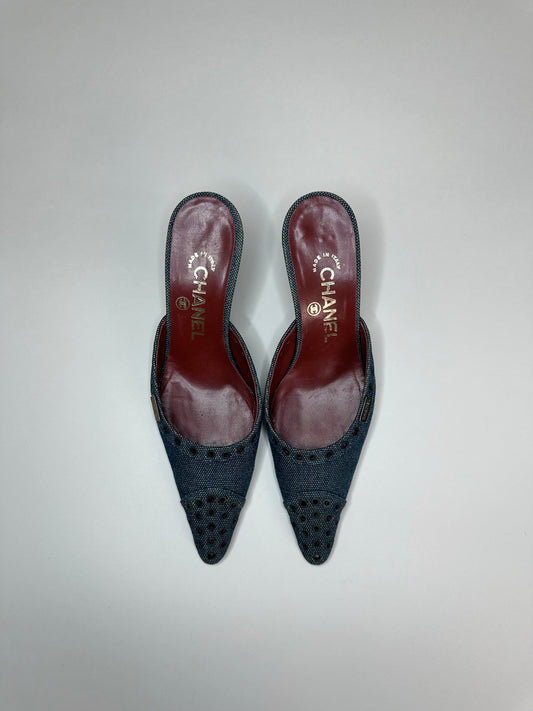 Chanel Denim Mules 35