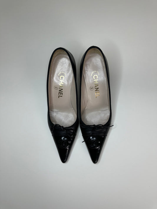 Chanel Black Logo Pumps 36