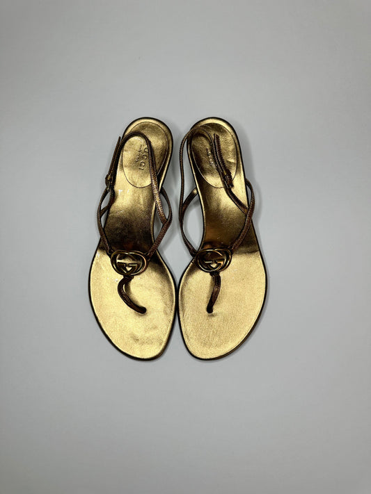 Gucci Bronze Marmont Sandals 37.5
