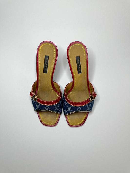 Louis Vuitton Denim Sandals 35.5